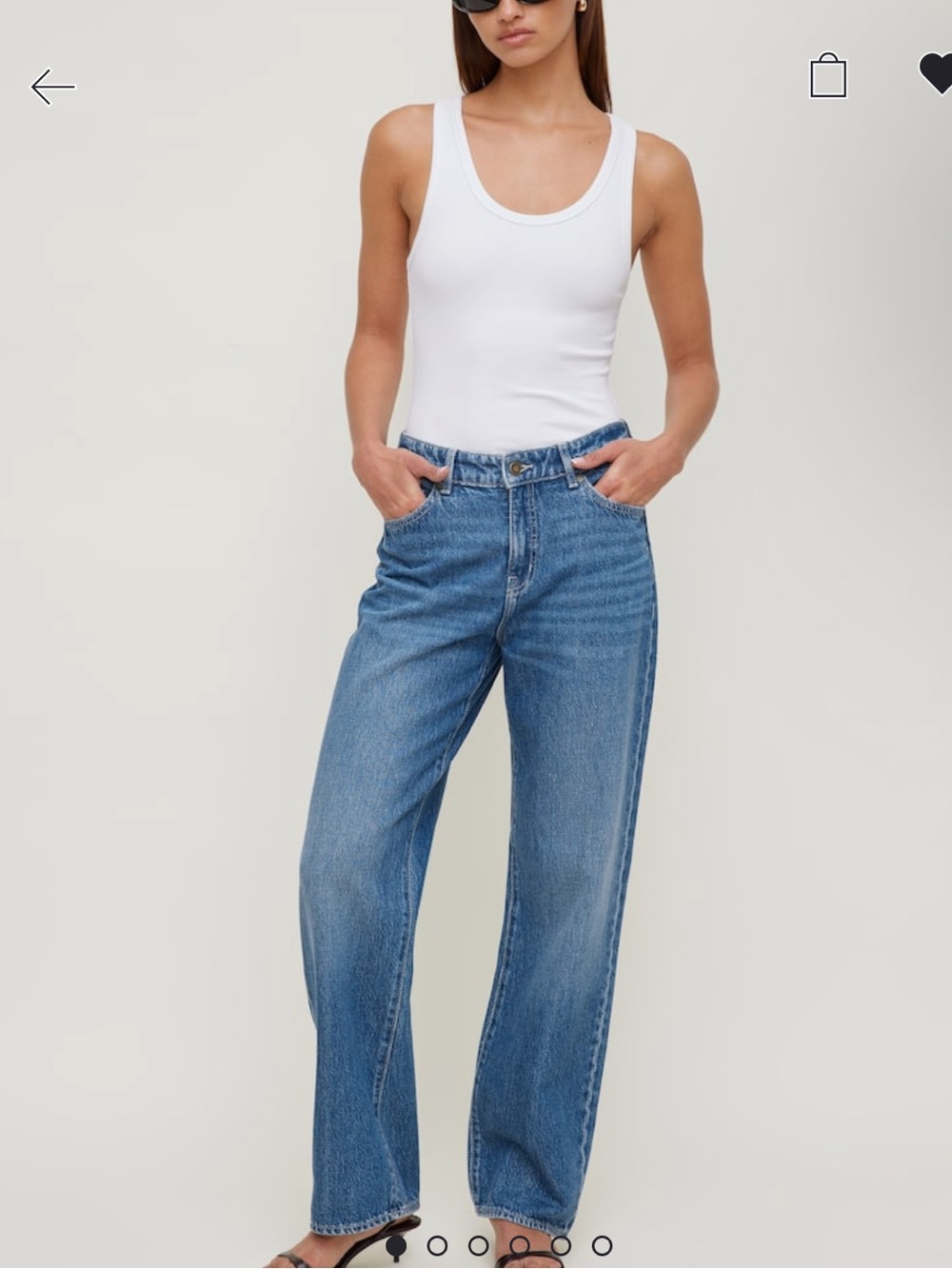 Dynamite Straight Leg Jeans in medium dark indigo